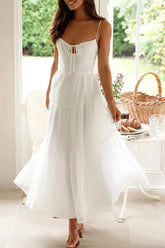 Ruched Smocked Back Cami Dress OutfitFlow